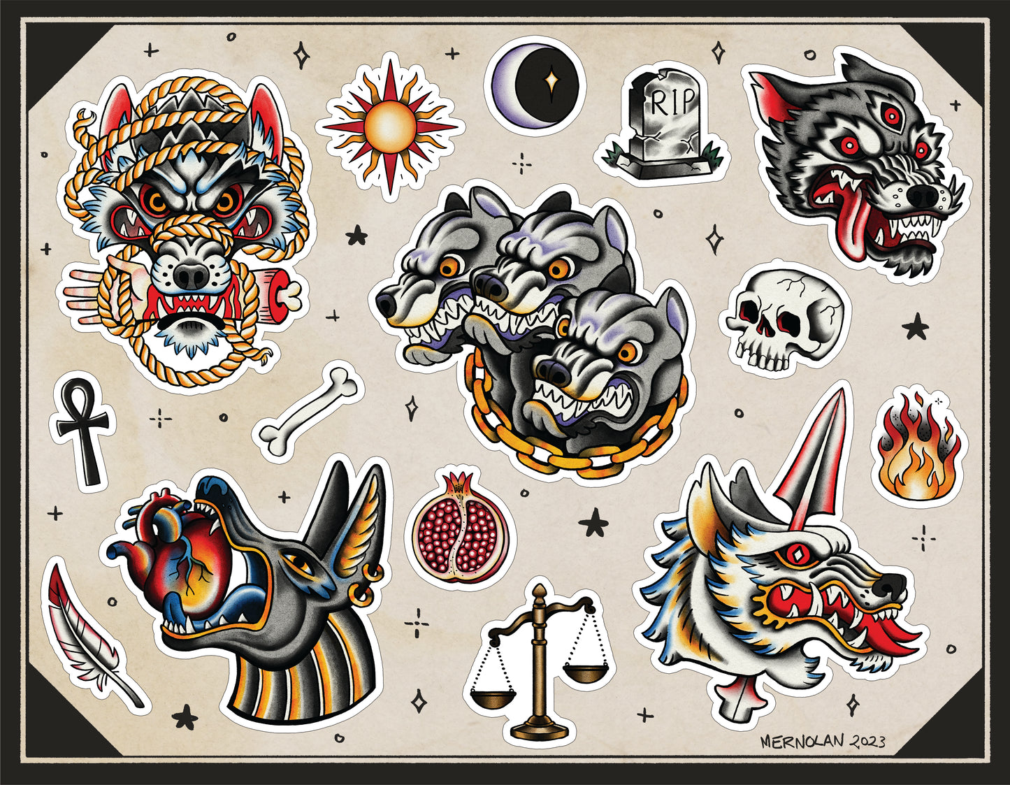 Mythological Canids - Sticker Sheet