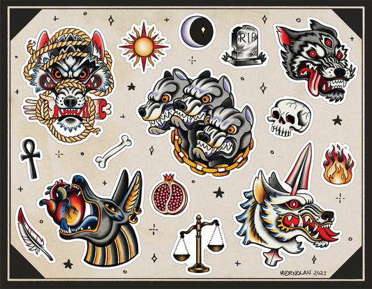 Mythological Canids - Sticker Sheet